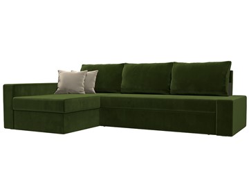 Угловой диван Версаль, Зеленый/Бежевый (микровельвет) в Орле
