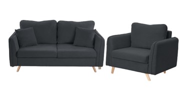 Комплект мебели Бертон графит диван+ кресло в Орле