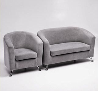 Комплект мебели Брамс  цвет серый диван 2Д + кресло в Орле