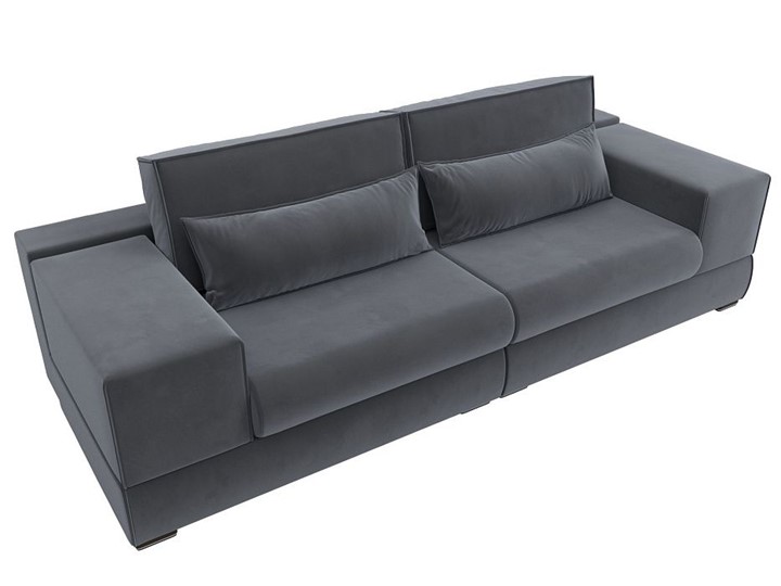 Прямой диван Лига-037, Серый (велюр) в Орле - изображение 5