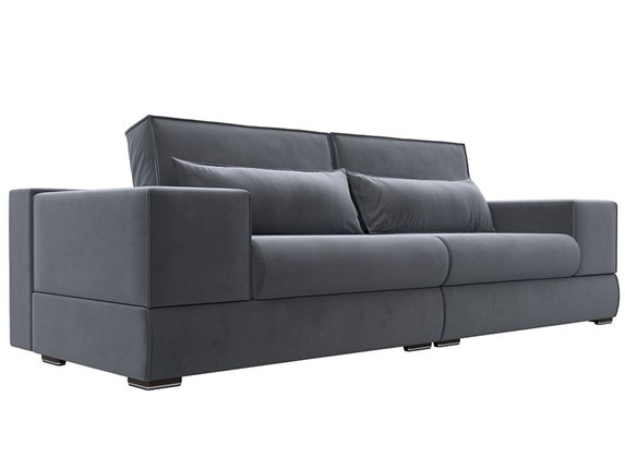 Прямой диван Лига-037, Серый (велюр) в Орле - изображение