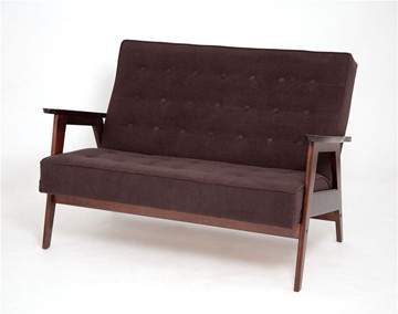 Прямой диван Ретро, двухместный (темный тон / RS32 - коричневый) в Орле