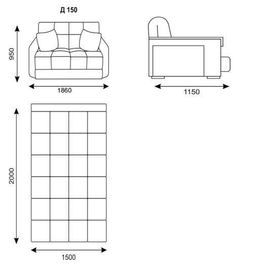 Прямой диван Турин 150 (НПБ) в Орле - изображение 6