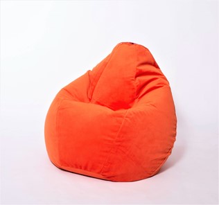 Кресло-мешок Груша среднее, велюр однотон, оранжевое в Орле