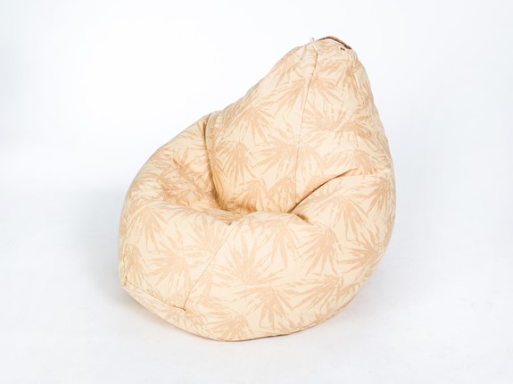 Кресло-мешок Груша малое, жаккард, бежевые листья в Орле - изображение