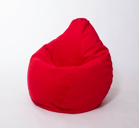 Кресло-мешок Груша большое, велюр однотон, красное в Орле - изображение
