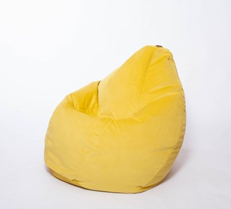 Кресло-мешок Груша большое, велюр однотон, лимонное в Орле