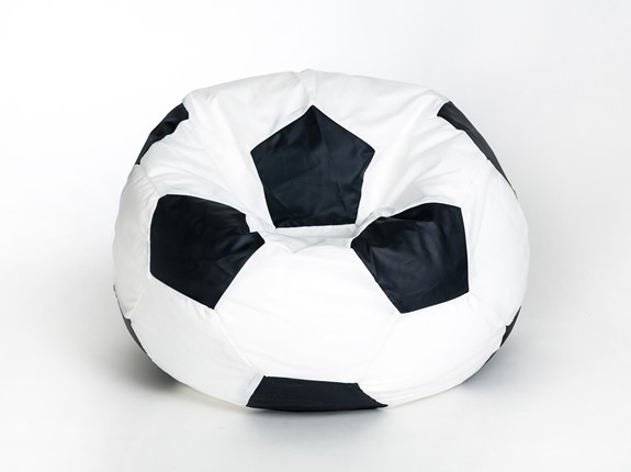 Кресло-мешок Мяч малый, бело-черный в Орле - изображение