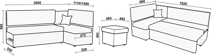 Угловой кухонный диван Нео КМ 3 с механизмом 2000*1110 в Орле - изображение 20