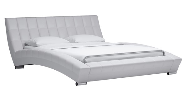 Кровать 2-х спальная Оливия 160 арт. Марика 483 к/з (белый) с основанием в Орле - изображение