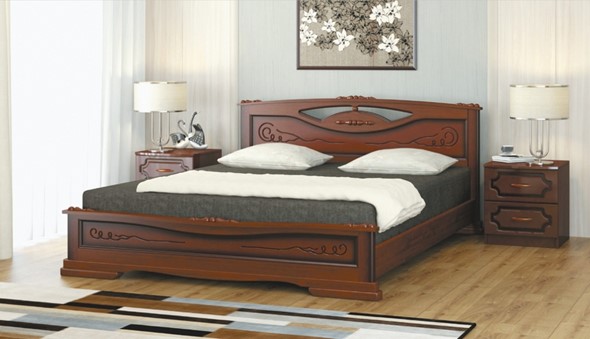 Кровать полутороспальная Елена-3 (Орех) 140х200 в Орле - изображение