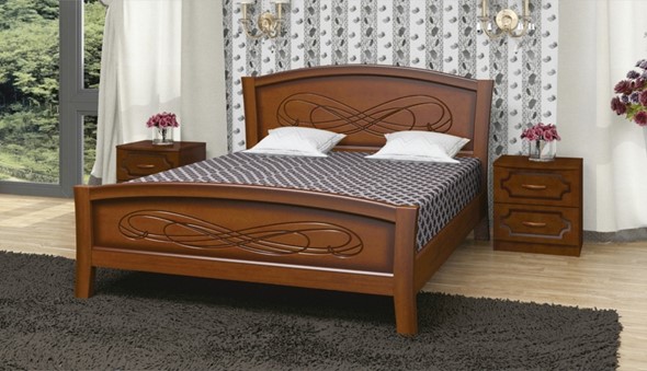 Кровать 1.5-спальная Карина-16 (Орех) 140х200 в Орле - изображение