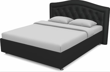 Кровать полутороспальная Луиза 1400 с основанием (Nitro Black) в Орле