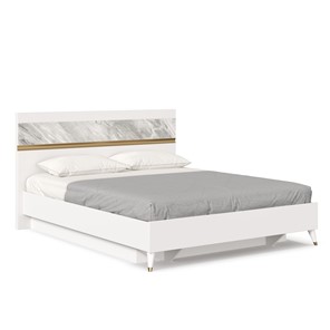 Двуспальная кровать 1600 Айла ЛД 688.110.000 с подъемным механизмом, Белый/Статуарио, исполнение 1 в Орле