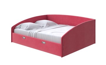 Кровать двуспальная Bono 160х200, Велюр (Forest 13 Красный) в Орле