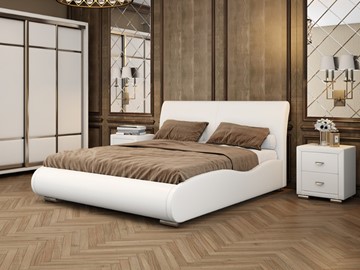 Кровать в спальню Corso-8 Lite 160х200, Экокожа (Белый) в Орле