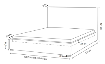 Кровать 2-спальная Mono 140х200, Велюр (Monopoly Миндаль (111)) в Орле - предосмотр 1