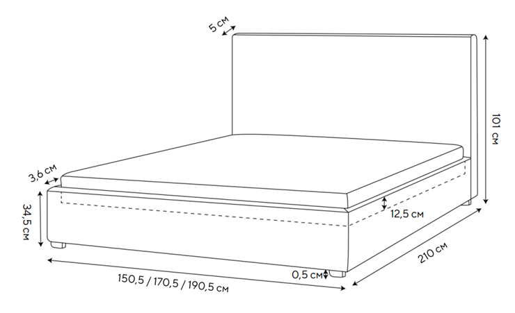 Кровать 2-спальная Mono 140х200, Велюр (Monopoly Миндаль (111)) в Орле - изображение 1