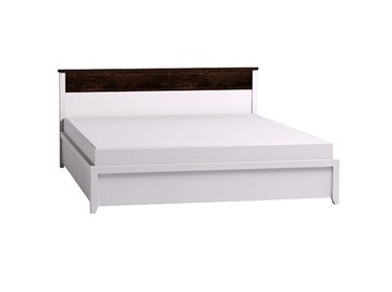 Двуспальная кровать Норвуд 31 с гибкими ламелями металл, Белый-Орех шоколадный в Орле