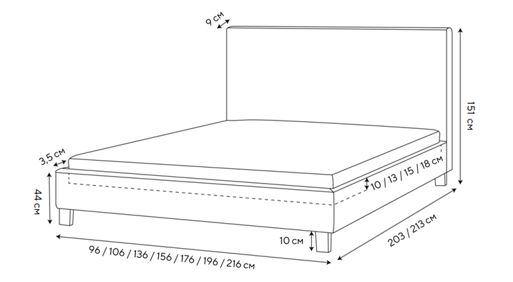 Кровать Rhomby 160х200, Рогожка (Тетра Бежевый) в Орле - изображение 1