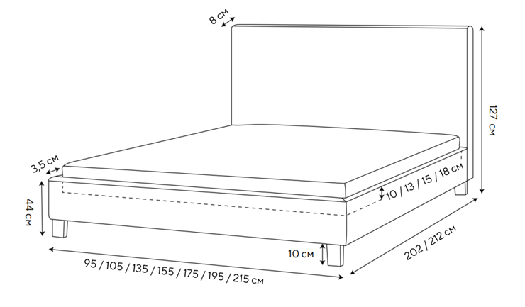 Кровать 2-спальная Routa 200х200, Велюр (Monopoly Мятный лёд (670)) в Орле - изображение 1