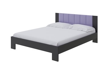 Спальная кровать Soft 1, 160х200, ЛДСП Черная+экокожа (Черный/Athens Пастельно-лавандовый) в Орле