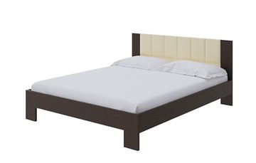 Кровать в спальню Soft 1, 160х200, ЛДСП Венге+экокожа (Дуб Венге/Athens Светло-бежевый) в Орле
