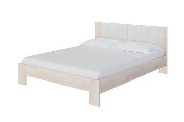 Двуспальная кровать Soft 1, 180х200, ЛДСП Дуб Шамони+экокожа (Дуб Шамони с белым) в Орле