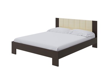 Кровать в спальню Soft 140x200, ЛДСП Венге+экокожа (Дуб Венге/Athens Светло-бежевый) в Орле