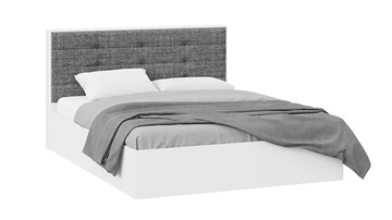 Спальная кровать с подъемным механизмом Тесса (Белый Жемчуг/Рогожка серая) в Орле