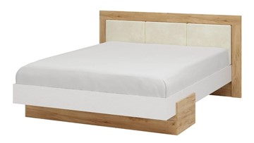 Кровать 2-спальная Тоскана 1600 (Дуб крафт золотой/Белый поры глубокие) с основанием в Орле