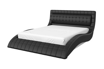Спальная кровать Виргиния 160х200 (кожзам черный) с основанием в Орле