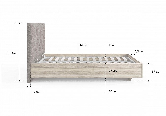 Спальная кровать Victoria (ясень ориноко) 160х200 с основанием в Орле - изображение 3