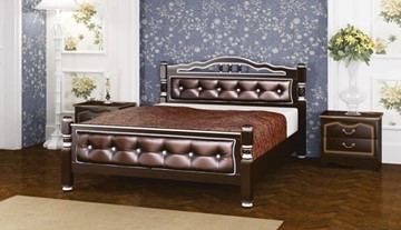 Спальная кровать Карина-11 (Орех Темный, обивка бриллиант) 120х200 в Орле