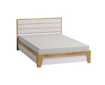 Кровать Айрис 307 1600 с гибкими ламелями металл, Белый-Дуб золотистый в Орле