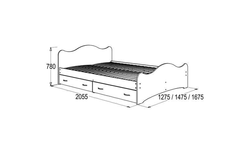 Кровать 6 с ящиками, 90х200 Млечный дуб с основанием в Орле - изображение 1