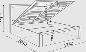 Двуспальная кровать с механизмом Глэдис М32 (Шимо светлый/Белый текстурный) в Орле - предосмотр 2