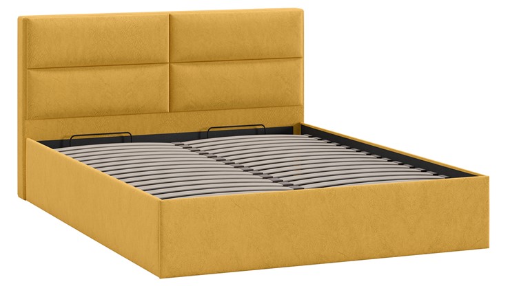 Кровать с механизмом 2-спальная Глосс Тип 1 (Микровелюр Wellmart Yellow) в Орле - изображение 2
