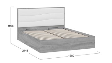 Кровать с механизмом 2-спальная Миранда тип 1 (Дуб Гамильтон/Белый глянец) в Орле - предосмотр 1
