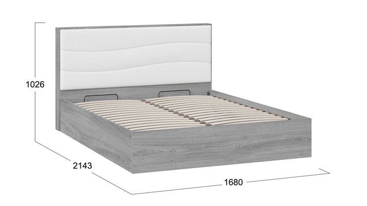 Кровать с механизмом 2-спальная Миранда тип 1 (Дуб Гамильтон/Белый глянец) в Орле - изображение 1
