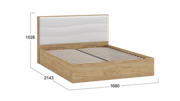Двуспальная кровать с механизмом Миранда тип 1 (Дуб крафт золотой/Белый глянец) в Орле - предосмотр 1