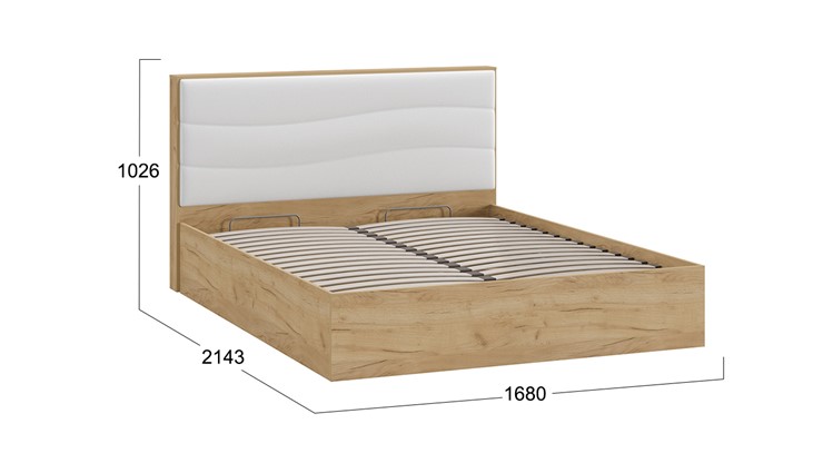 Двуспальная кровать с механизмом Миранда тип 1 (Дуб крафт золотой/Белый глянец) в Орле - изображение 1