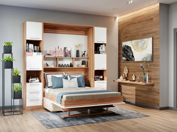 Кровать-шкаф с диваном Бела 1, с полкой ножкой, 1600х2000 в Орле - изображение