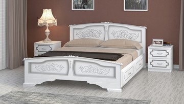 Кровать с выкатными ящиками Елена (Белый Жемчуг) 160х200 в Орле
