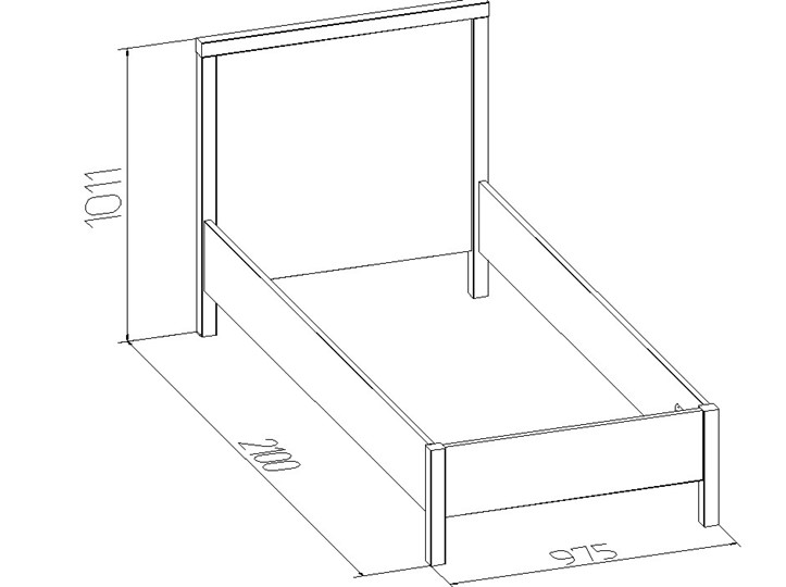 Кровать односпальная Bauhaus 5 + 5.1 Основание с гибкими ламелями 900, Дерево, Дуб Сонома в Орле - изображение 2