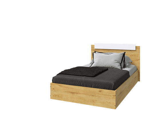 Кровать 1-спальная Эко 900 ЛДСП, Дуб вотан/Белый в Орле - изображение