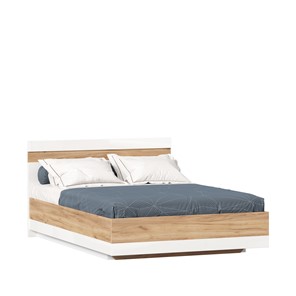 Спальная кровать Фиджи 1400 с подъемным механизмом ЛД 659.081, Дуб золотой/Белый в Орле