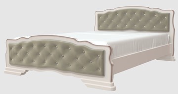 Спальная кровать Карина-10 (Дуб Молочный, светлая обивка) 140х200 в Орле