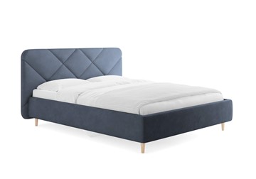 Кровать 1.5-спальная Taylor, Замша синий 140х190 с основанием в Орле