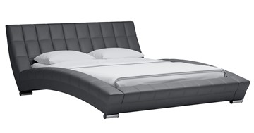 Двуспальная кровать Оливия 160 арт. Марика 485 к/з (серый) с основанием в Орле